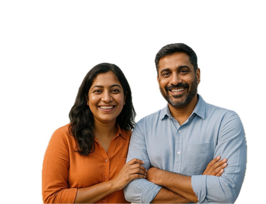 Happy couple benefiting from DevUrja Vaastu